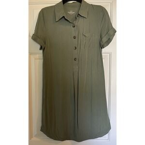Vineyard‎ Vines Olive Green Shirt Dress Womens Size 2 Short Sleeve